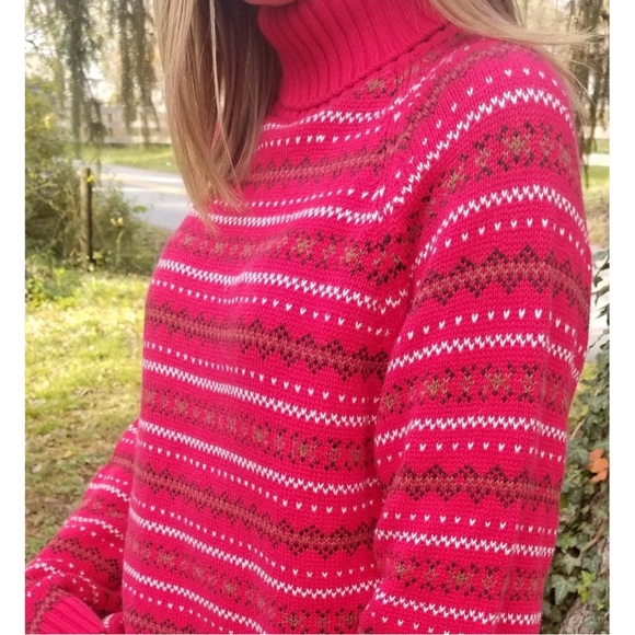 Lands' End Sweaters - Lands End | VTG Fair Isle Knit Preppy Turtleneck Sweater